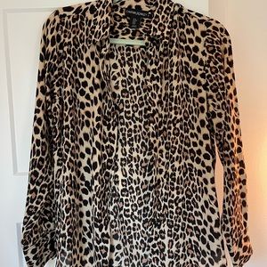 Cynthia rowley leopard button up blouse